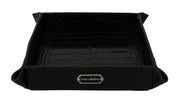 Dolce & Gabbana Elegant Black Exotic Skin Entry Tray