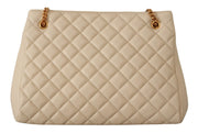 Versace Elegant Quilted Nappa Leather Tote