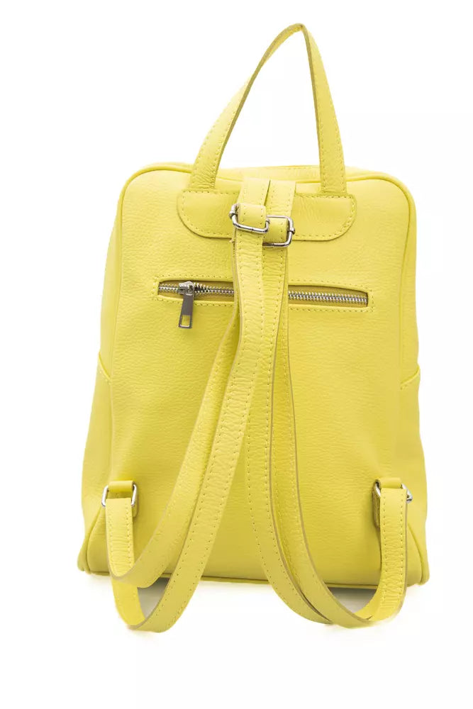 Baldinini Trend Sunshine Yellow Leather Backpack