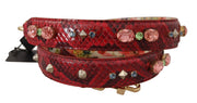 Dolce & Gabbana Elegant Red Python Leather Bag Strap