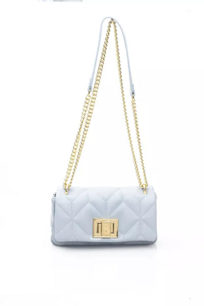 Baldinini Trend Elegant Light Blue Shoulder Bag with Golden Accents