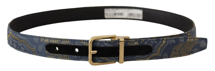 Dolce & Gabbana Elegant Navy Blue Leather Belt