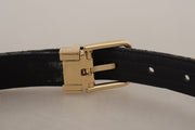 Dolce & Gabbana Elegant Navy Blue Leather Belt