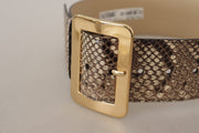 Dolce & Gabbana Elegant Leather Belt with Engraved Buckle