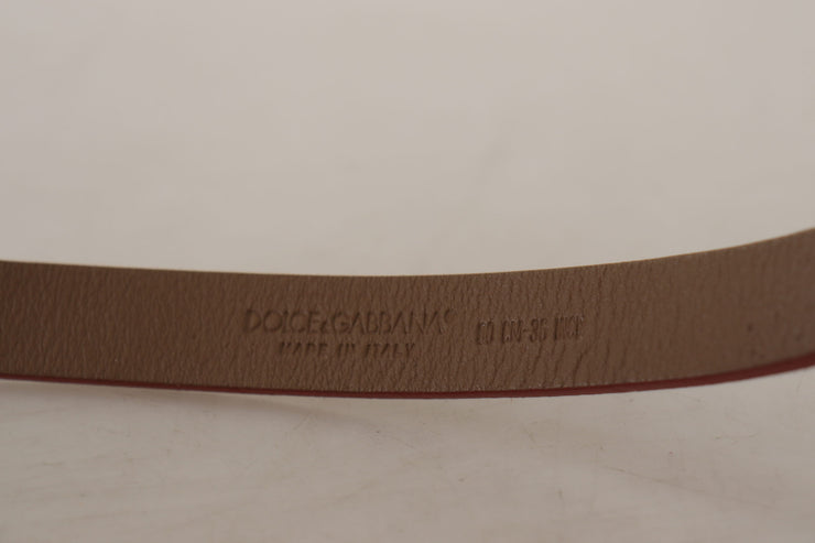 Dolce & Gabbana Chic Suede Belt with Logo Engraved Buckle