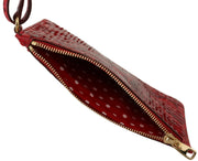 Dolce & Gabbana Elegant Red Leather Ayers Snake Clutch