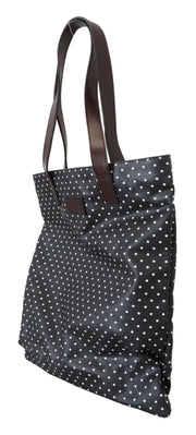 Dolce & Gabbana Elegant Canvas & Leather Tote Bag - Black & White