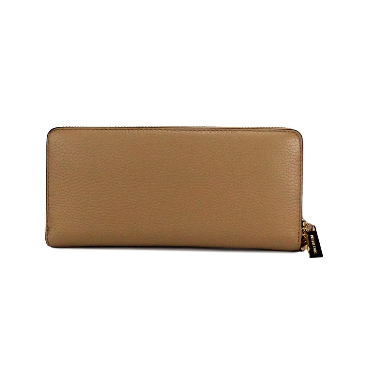 Michael Kors Jet Set Travel Large Camel Leather Continental Wristlet Wallet