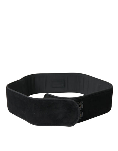 Dolce & Gabbana Elegant Suede Waist Belt in Timeless Black