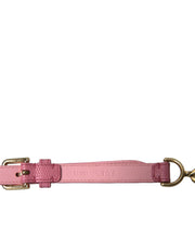 Dolce & Gabbana Pink Leather Crystal Chain Embellished Belt