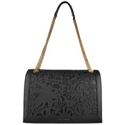 Baldinini Trend Black Calfskin Women Crossbody Bag