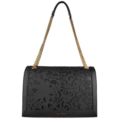 Baldinini Trend Black Calfskin Women Crossbody Bag