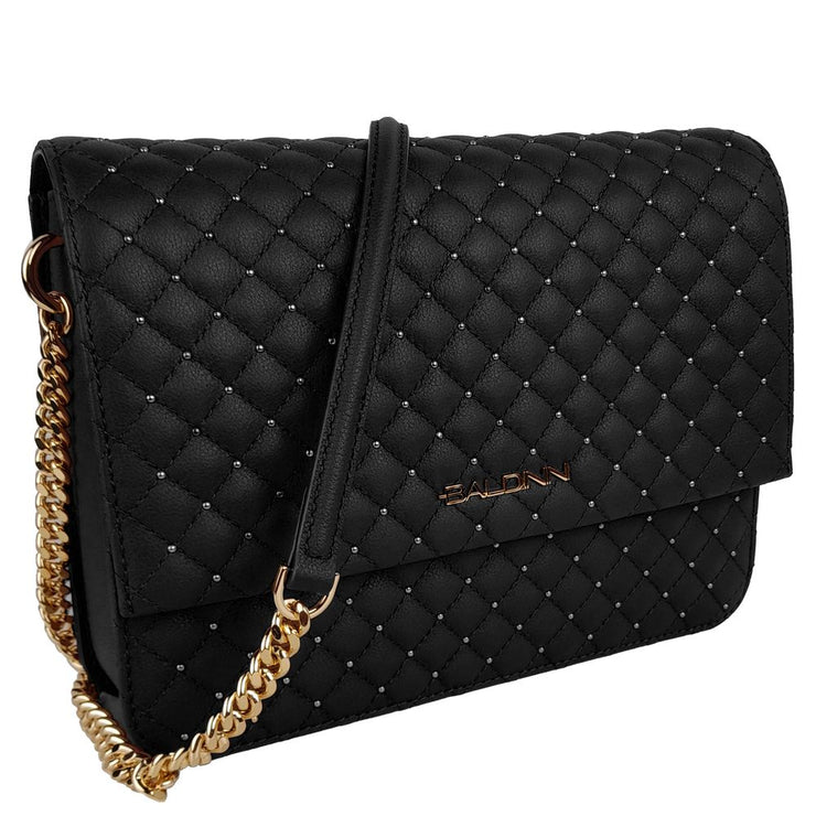 Baldinini Trend Black Calfskin Women Crossbody Bag