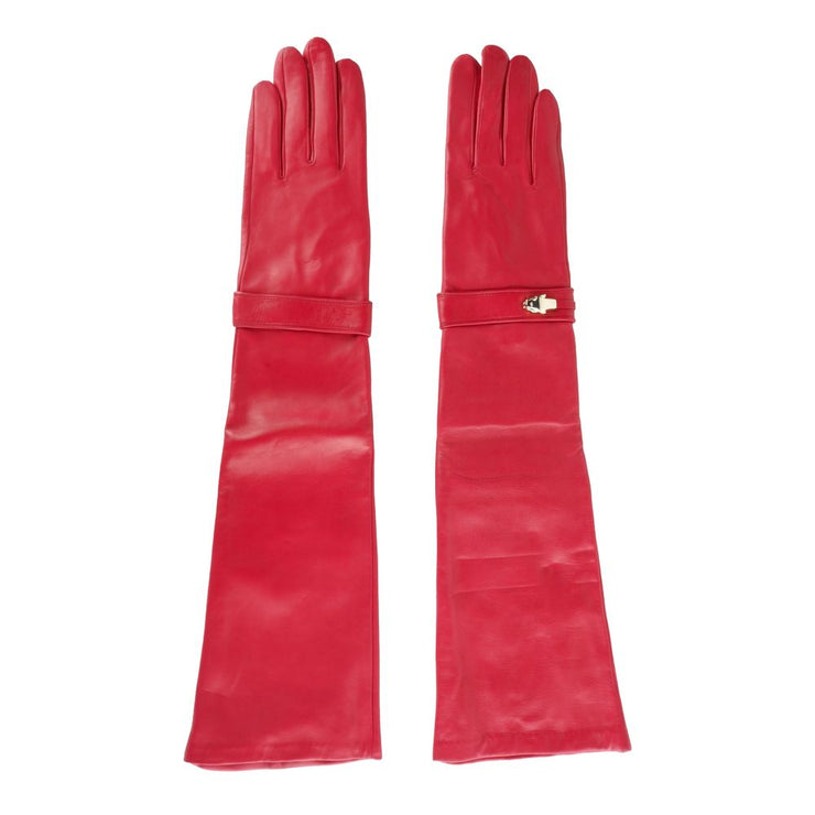 Cavalli Class Red Lambskin Women Glove