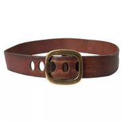 Dolce & Gabbana Brown Leather Gold Metal Buckle Women Belt