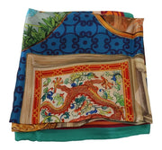 Dolce & Gabbana Multicolor Fans Dragon Nylon Shawl Wrap Scarf