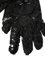 Dolce & Gabbana Black Taormina Lace Elbow Length Gloves