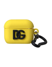 Dolce & Gabbana Yellow Silicone Logo Embossed Airpods Case