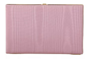 Dolce & Gabbana Pink Silk Gold Frame Clutch Evening Party Purse Bag