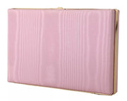 Dolce & Gabbana Pink Silk Gold Frame Clutch Evening Party Purse Bag