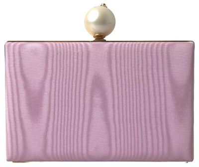 Dolce & Gabbana Pink Silk Gold Frame Clutch Evening Party Purse Bag