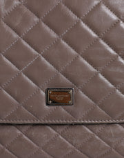 Dolce & Gabbana Brown Quilted Leather Shoulder Purse Satchel Bag