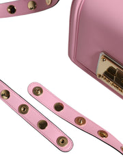 Dolce & Gabbana Baby Pink LOLA Leather Studded Crossbody Strap Bag