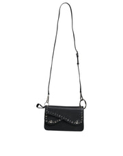 Dolce & Gabbana Black Small Leather Studded Shoulder Crossbody Bag