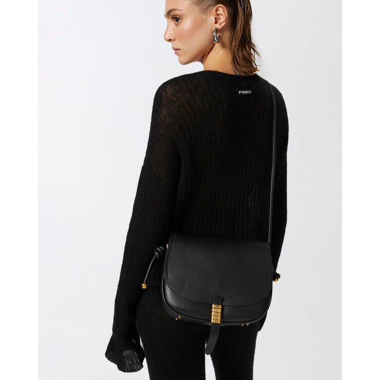 PINKO Black Leather Women Crossbody Bag