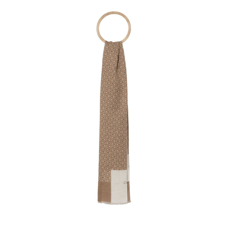 Calvin Klein Beige Cotton Scarf