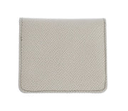 Dolce & Gabbana Sleek White Leather Condom Case Wallet