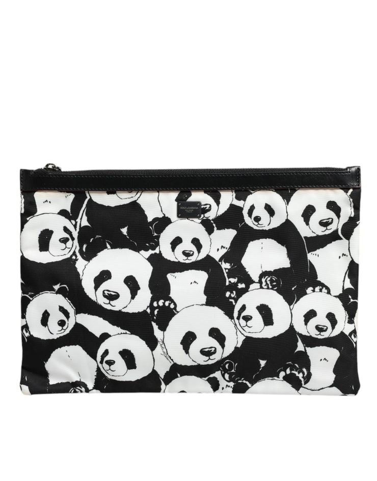 Dolce & Gabbana Black White Panda Pattern Clutch Pouch Bag