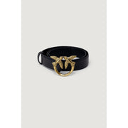 PINKO Black Leather Belt