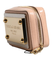 Dolce & Gabbana Nude Leather Logo Plaque Crossbody Bag