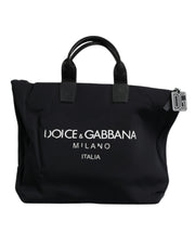 Dolce & Gabbana Black Canvas DG Logo Women Shopping Hand Tote Bag