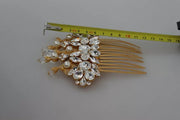 Dolce & Gabbana Gold Brass Clear Crystal Hair Stick Accessory Comb