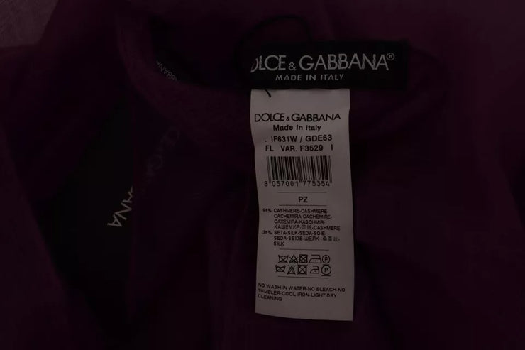 Dolce & Gabbana Purple Solid Cashmere Silk Shawl Wrap Scarf