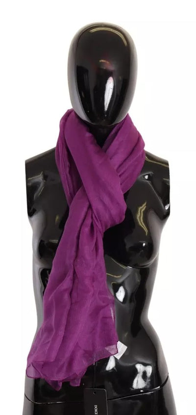 Dolce & Gabbana Purple Solid Cashmere Silk Shawl Wrap Scarf