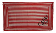 Dolce & Gabbana Red White Striped Capri Wrap Shawl Scarf