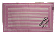 Dolce & Gabbana Pink White Striped Cotton Wrap Shawl Scarf