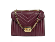 Michael Kors Whitney Medium Chain Shoulder Flap Crossbody Oxblood