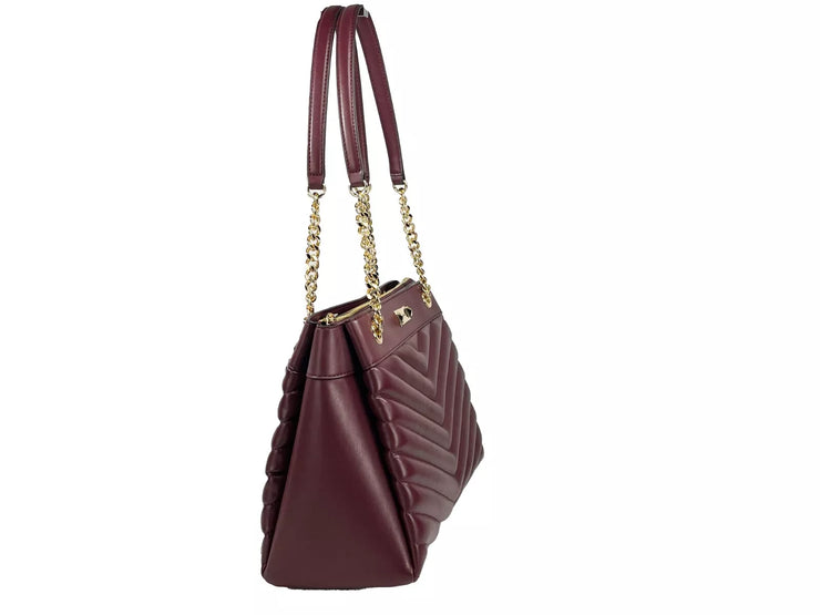 Michael Kors Whitney Medium Chain Shoulder Bag Purse Oxblood