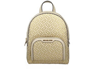 Michael Kors Jaycee Medium Zip Pocket Backpack Bag Cream Gold