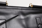 Dolce & Gabbana Black Calfskin Monreale Travel Heat-Stamped Logo Bag