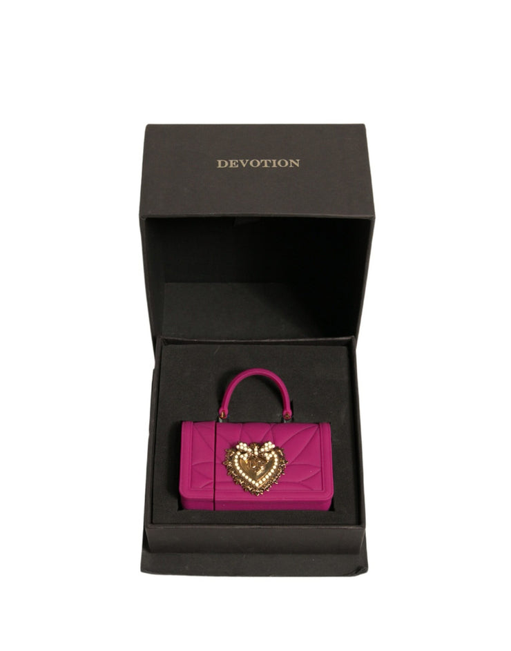 Dolce & Gabbana Pink Silicone Devotion Heart Cover Hand Bag Airpod Case