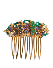 Dolce & Gabbana Gold Brass Crystals Hair Stick Comb