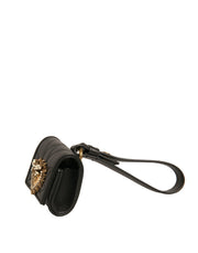 Dolce & Gabbana Black Leather Devotion Heart Strap Airpod Case