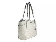 Michael Kors Jet Set Large Chain Shoulder Tote Bag White Silver