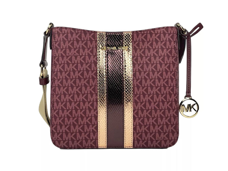 Michael Kors Jet Set Small Messenger Crossbody Bag Rogue Sombre Maroon