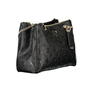 Guess Jeans "Black Polyethylene Women Handbag with Chain Shoulder Handles"